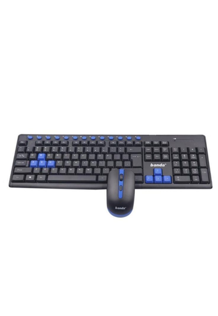 Set Teclado + Mouse Gamer USB Inalámbrico Azul-3