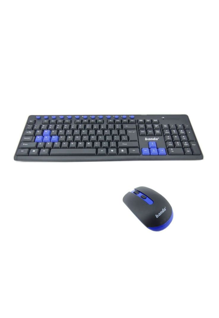 Set Teclado + Mouse Gamer USB Inalámbrico Azul-5
