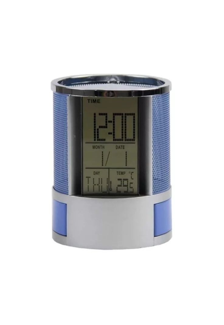Organizador Bolígrafo Portalápices Reloj Alarma Pantalla LCD-1