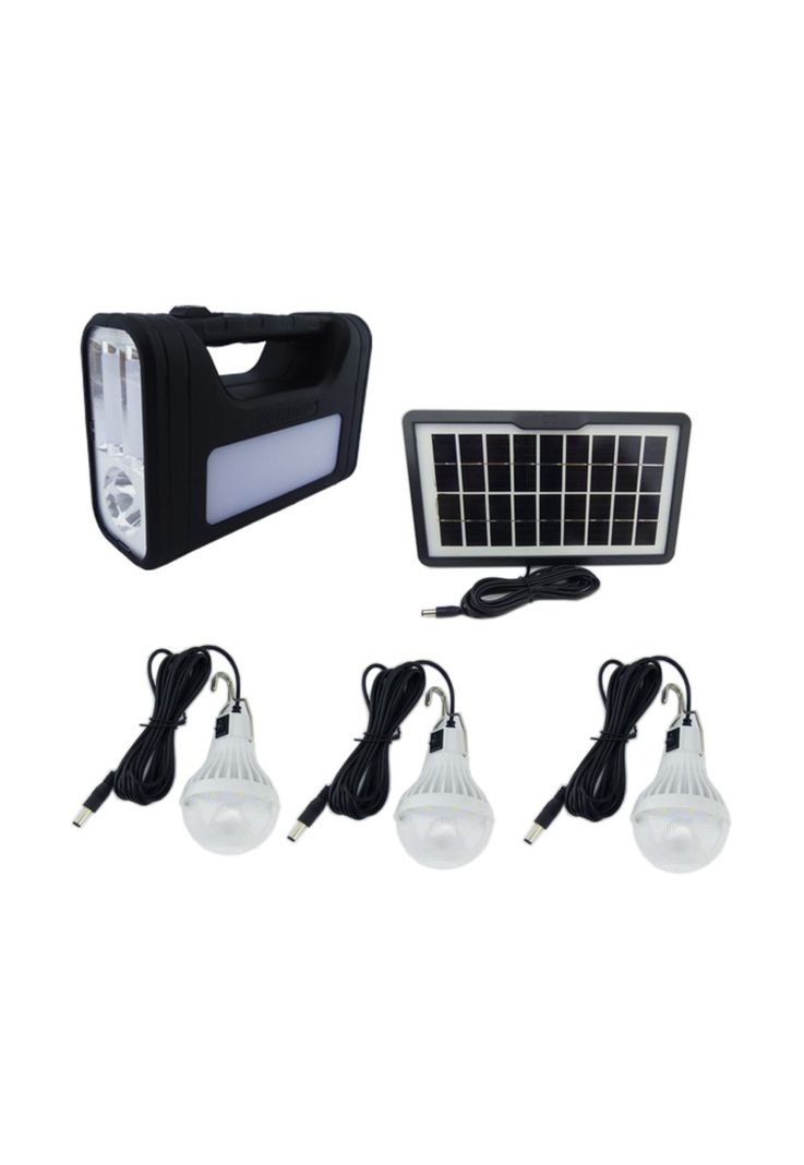 Kit Solar Portátil Recargable Incluye 3 Ampolletas + Cable 4 En 1-0