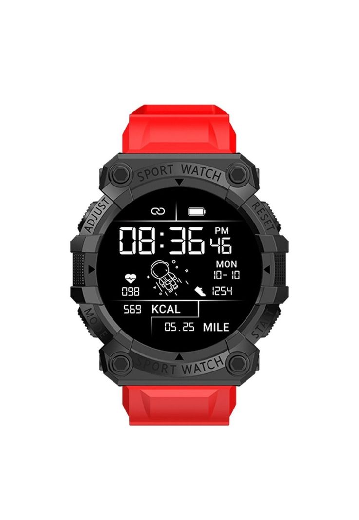 Reloj Smart Band Carga USB Deportivo Rojo-0
