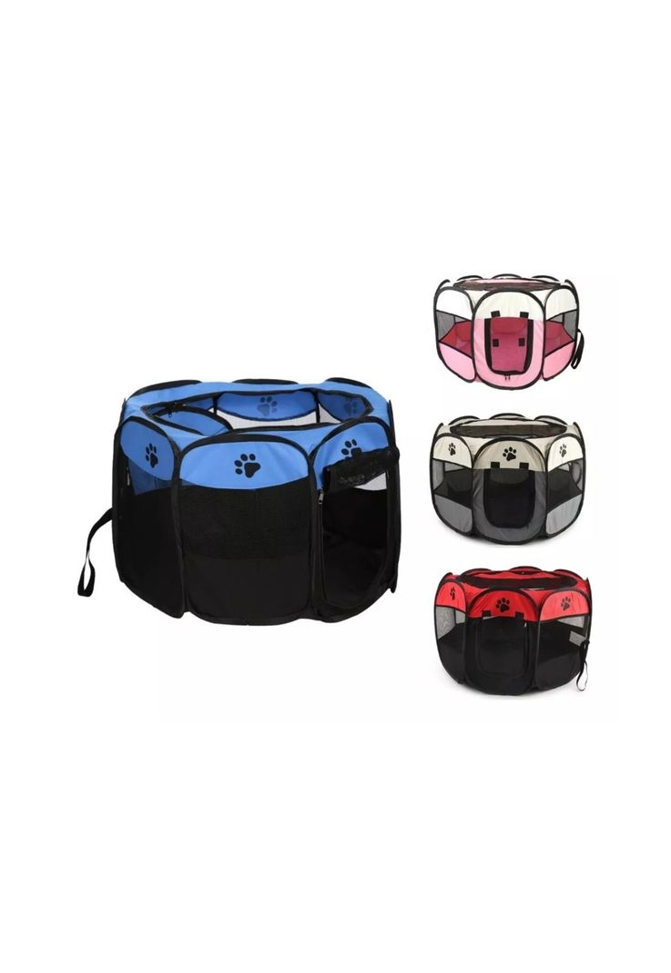 Corral Mascotas Portátil Multifuncional Perros Gatos Talla L Azul-2