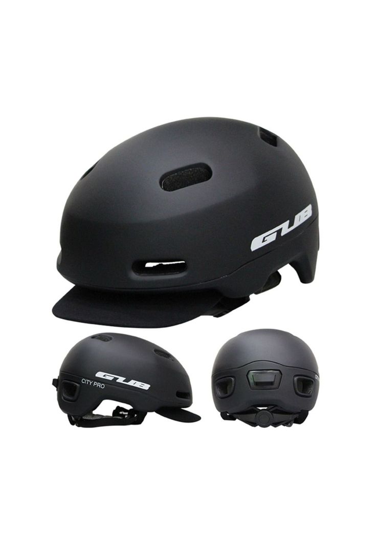 Casco Bicicleta City Visera Profesional L Negro-3
