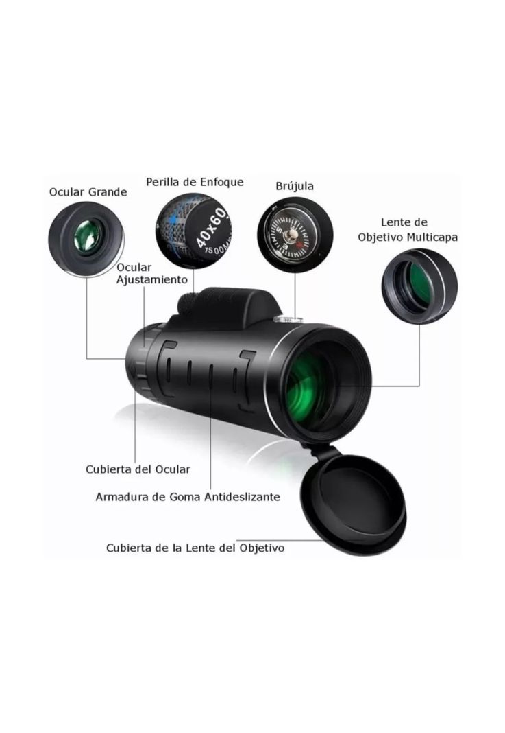 Telescopio Monocular Portátil Exteriores HD Brújula-3