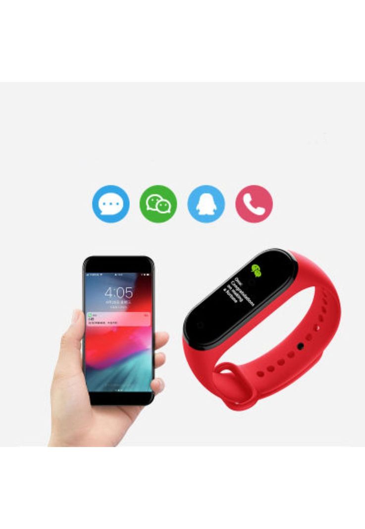 Reloj Inteligente Smart Band Bluetooth Rojo-5