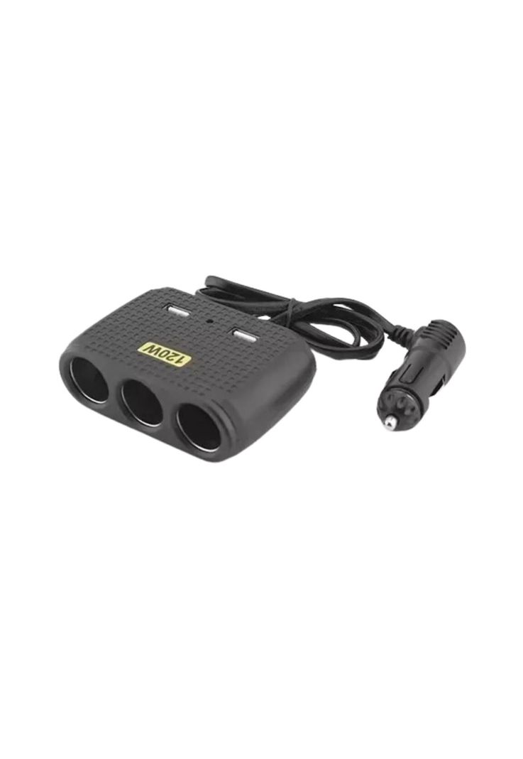 Adaptador Cargador Enchufe Encendedor Auto 1 A 3 +2 USB-0