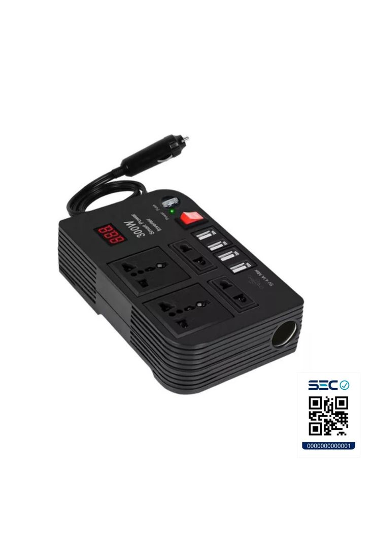 Inversor Corriente Automóvil 300 Watt 12 V A 220v-3
