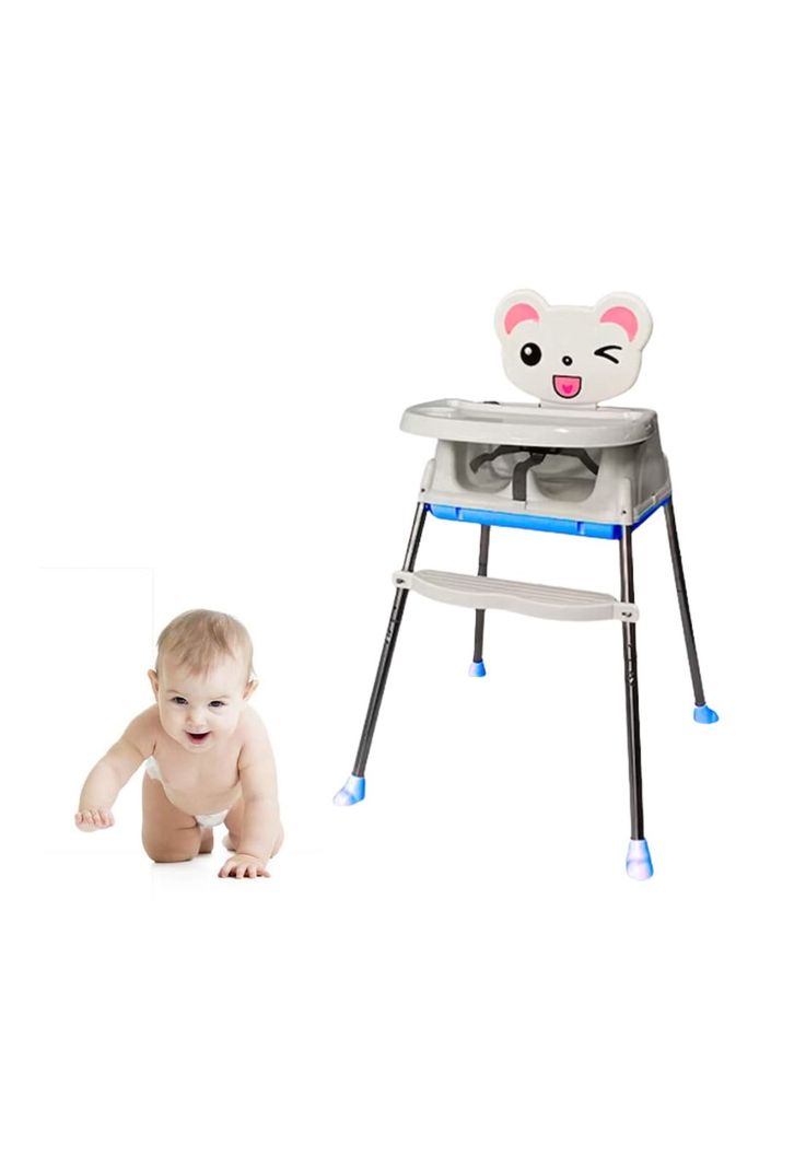 Silla Comer Bebe Infantil 3 En 1 Ajustable Celeste-1