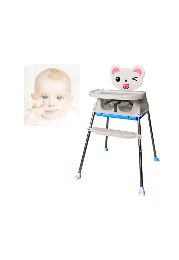 Silla Comer Bebe Infantil 3 En 1 Ajustable Celeste-2