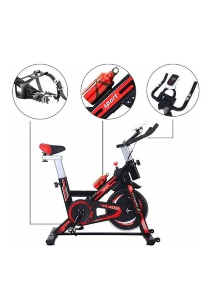 Bicicleta Estática Spinning Profesional 120 KG Rojo-2