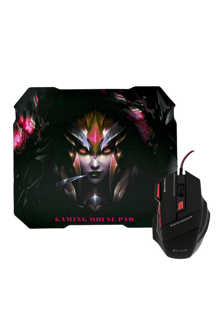 Kit Mouse Gamer Mousepad Ergonómico Rojo-0