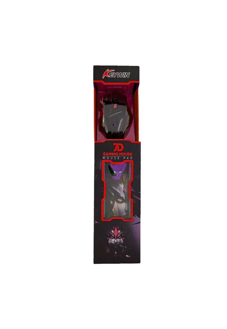 Kit Mouse Gamer Mousepad Ergonómico Rojo-3