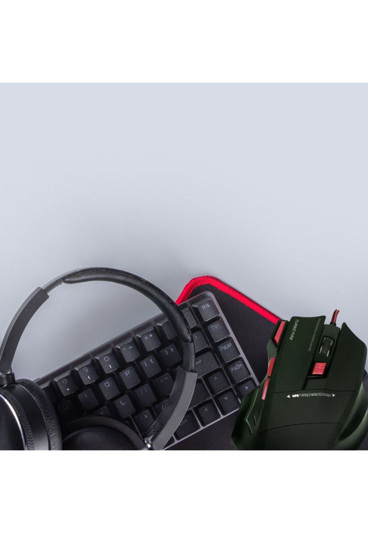 Kit Mouse Gamer Mousepad Ergonómico Rojo-4