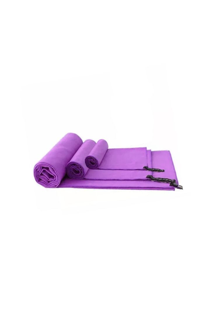 Set 3 Toallas Baño Viaje Microfibra Secado Rápido Violeta Claro-2