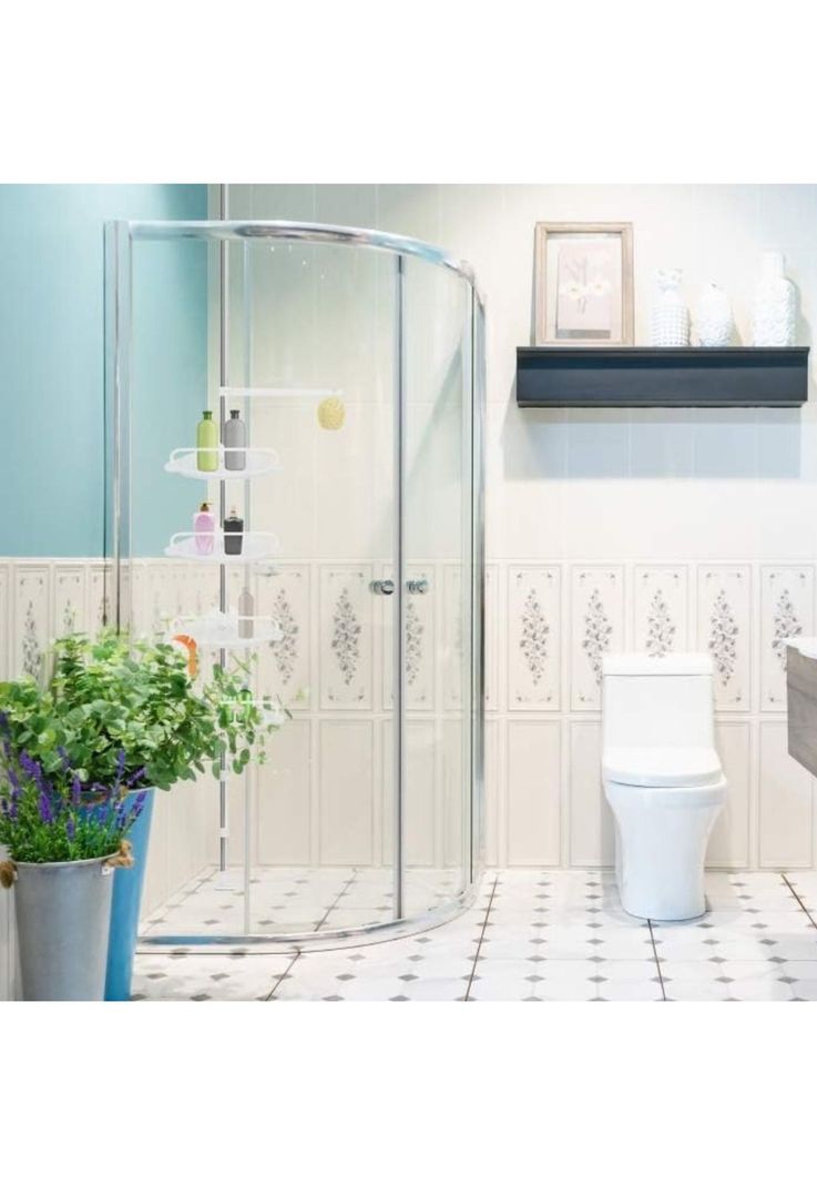 Esquinero Organizador Baño Ducha Multiuso 4 Repisas Ajustable-3
