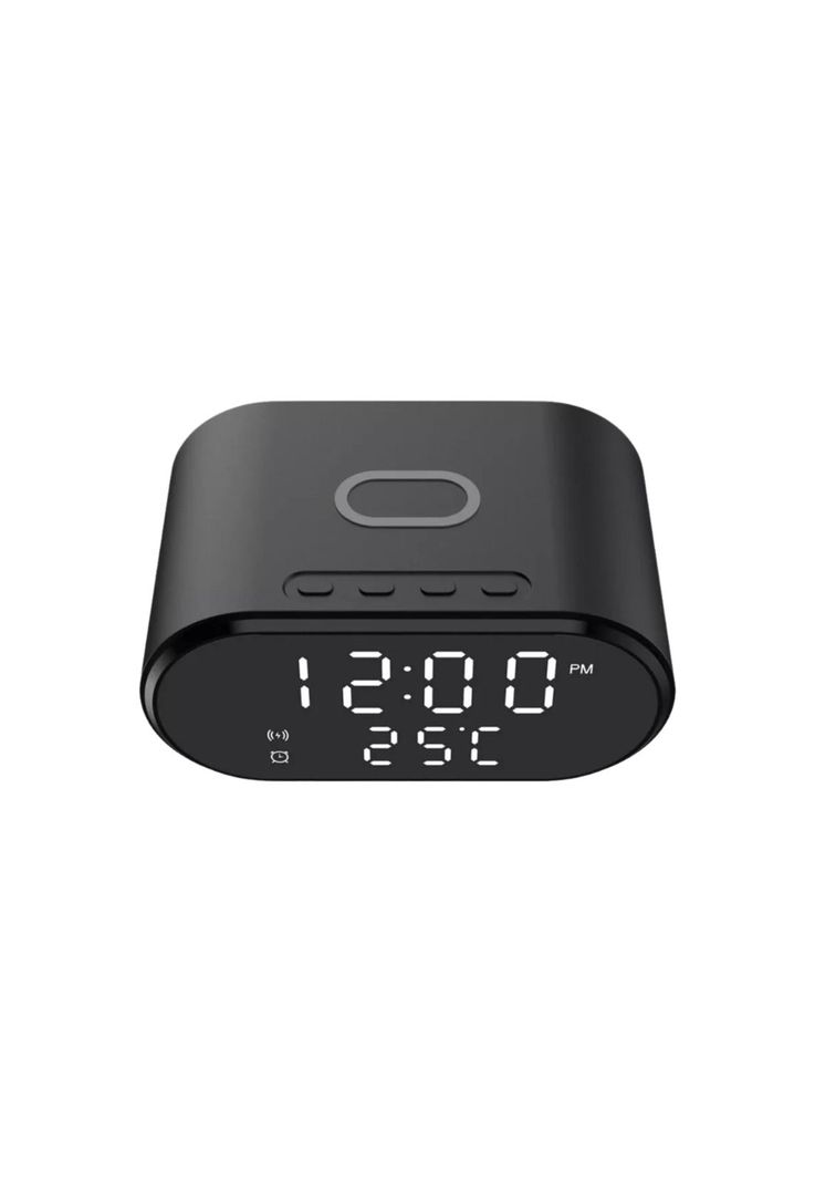 Reloj Digital Despertador Alarma Carga Inalámbrica Termómetro-0