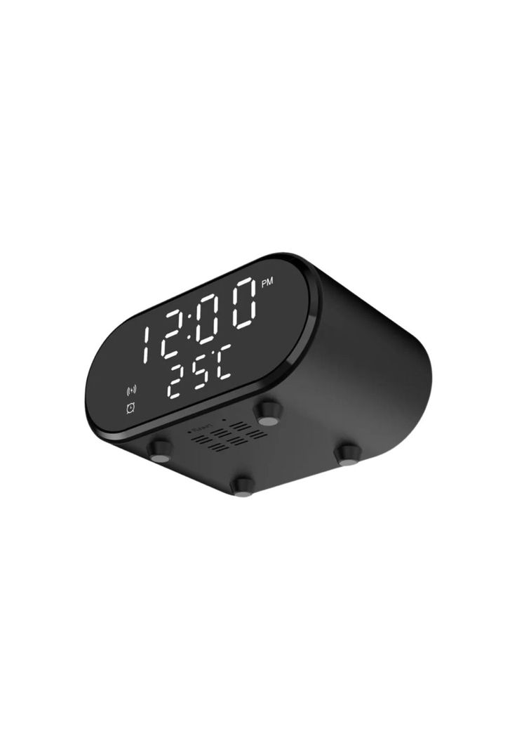 Reloj Digital Despertador Alarma Carga Inalámbrica Termómetro-1