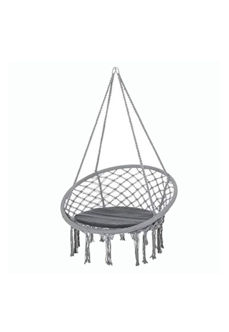 Hamaca Silla Columpio Algodón Gris 80 x 70 CM-0