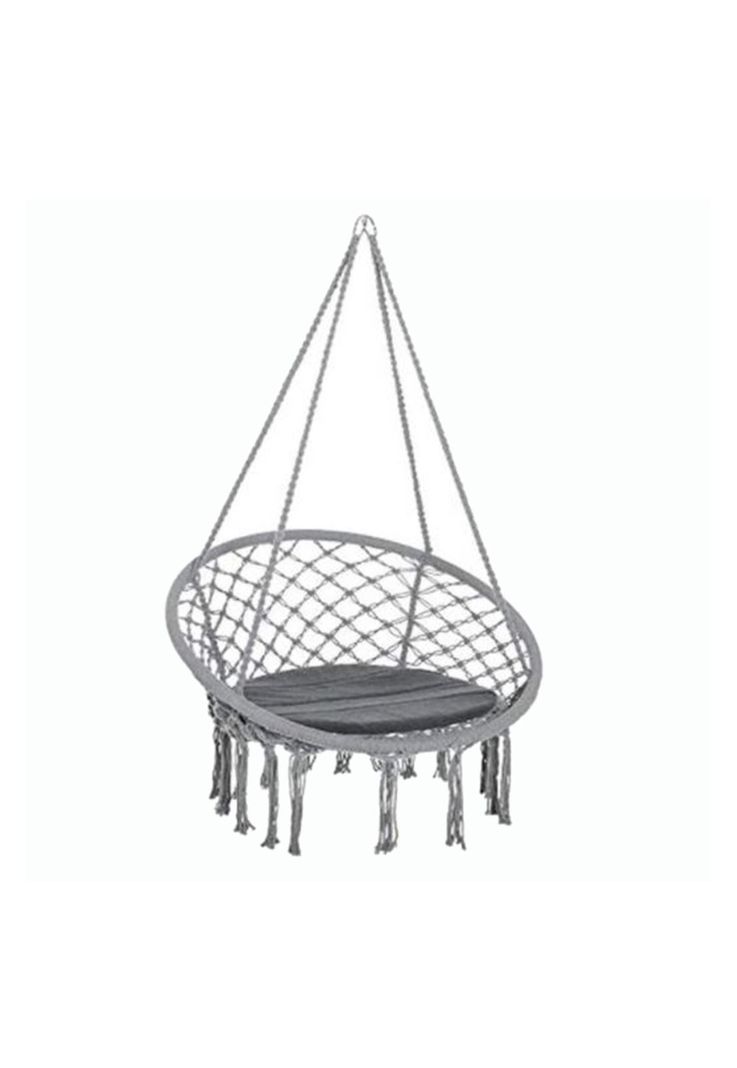 Hamaca Silla Columpio Algodón Gris 80 x 70 CM-1