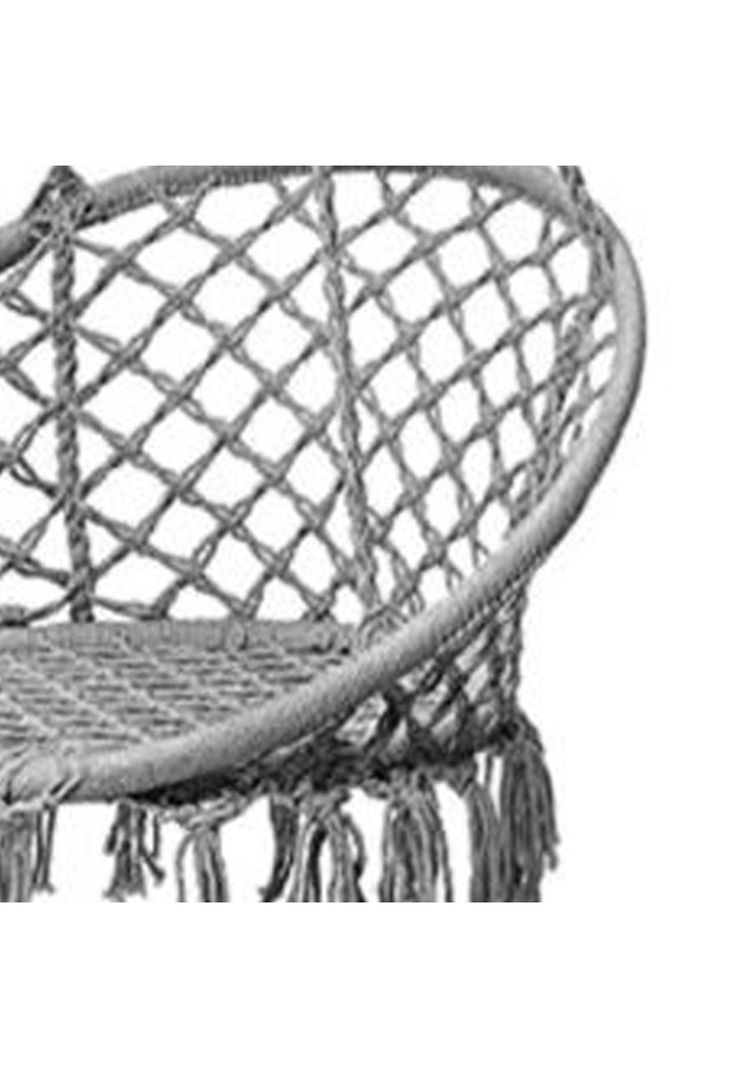 Hamaca Silla Columpio Algodón Gris 80 x 70 CM-3