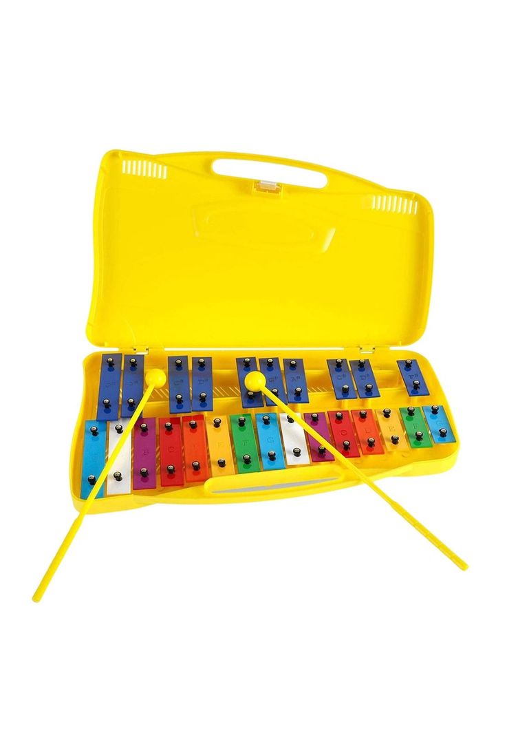Metalófono Amarillo Cromático 25 Notas Infantil Colores Profesional