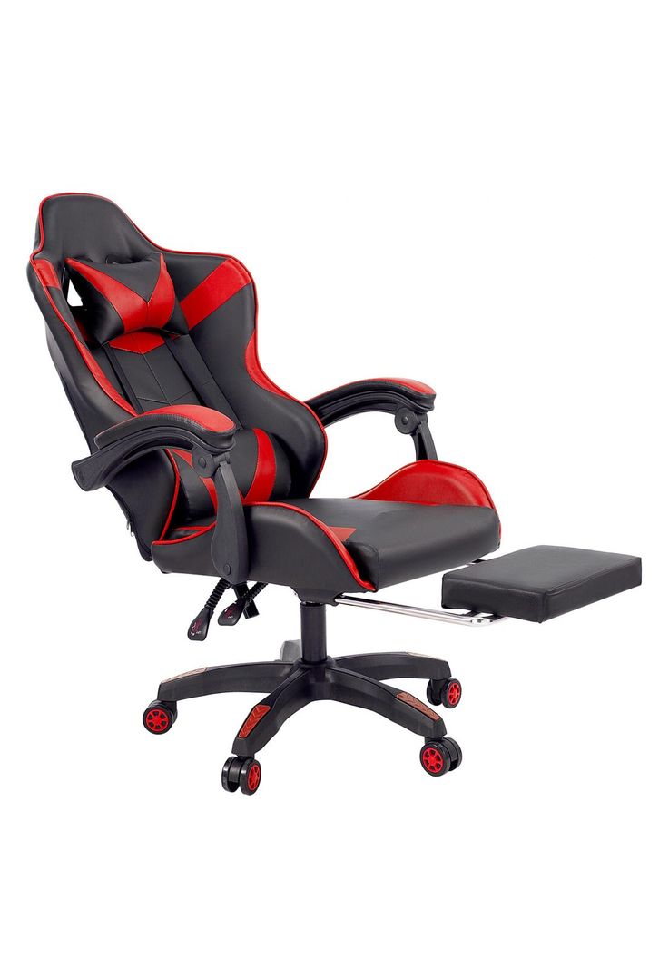 Silla Gamer Oficina Ajustable Reclinable Roja-2