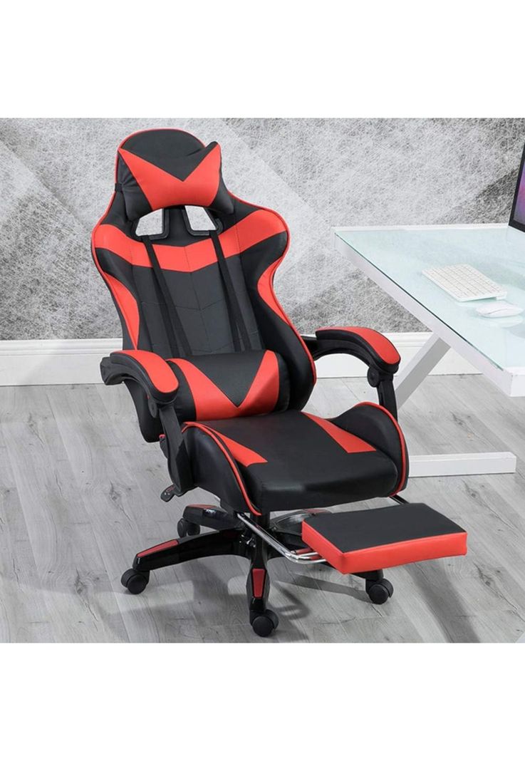Silla Gamer Oficina Ajustable Reclinable Roja-5