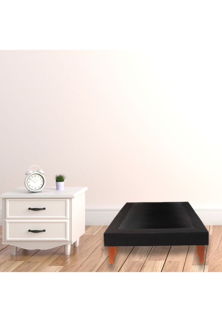 Base Elegante Cama Europea 1.5 Plaza 105x200 CM Negro-4