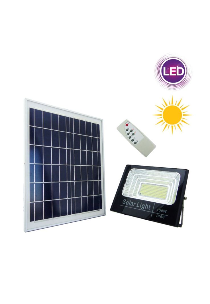 Foco Solar 300 LED 150 Watt Panel Solar Control Remoto-1