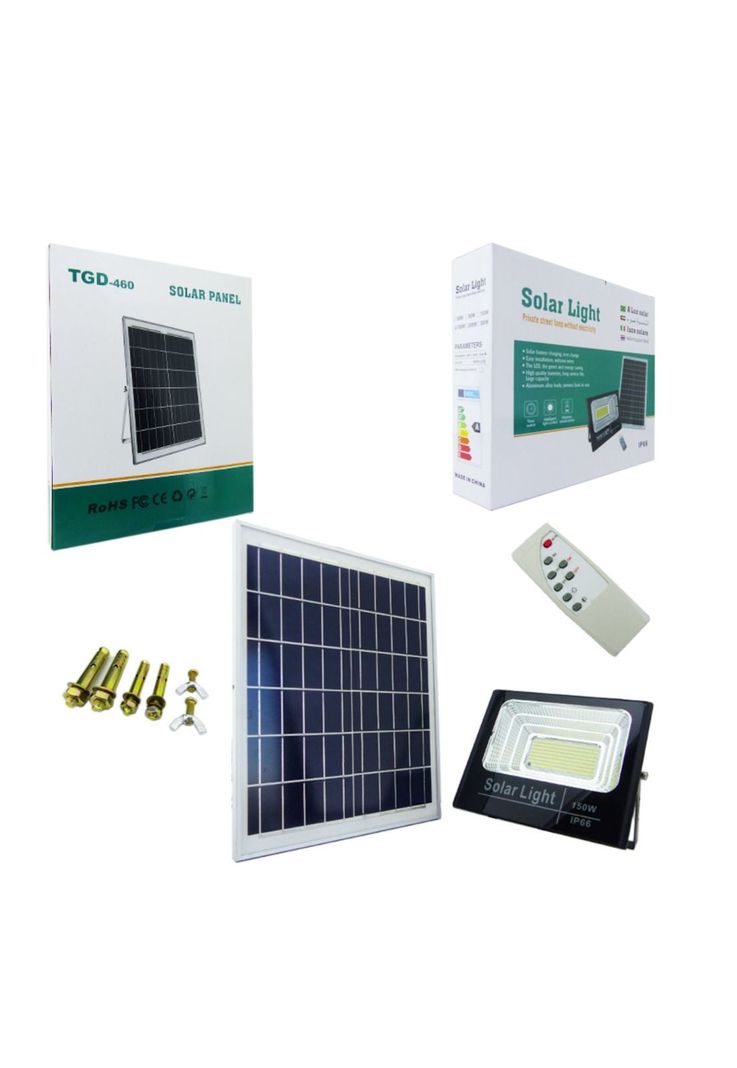 Foco Solar 300 LED 150 Watt Panel Solar Control Remoto-3