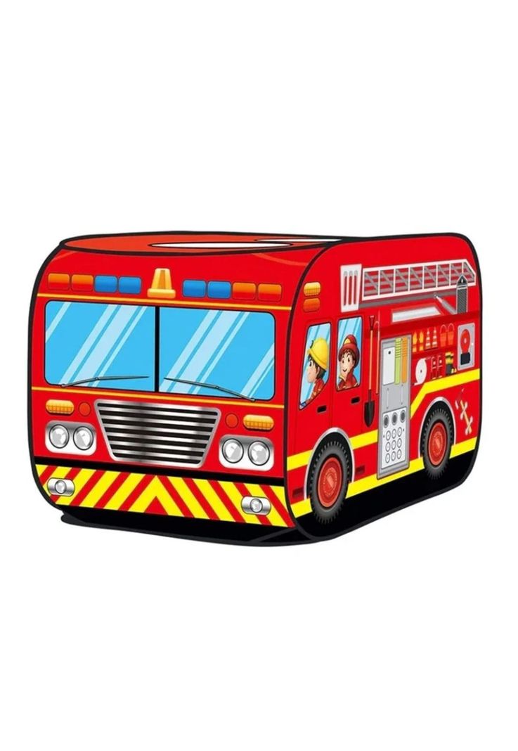 Carpa Armable Centro Juegos Camión Bomberos Infantil 112x72x72 CM-0