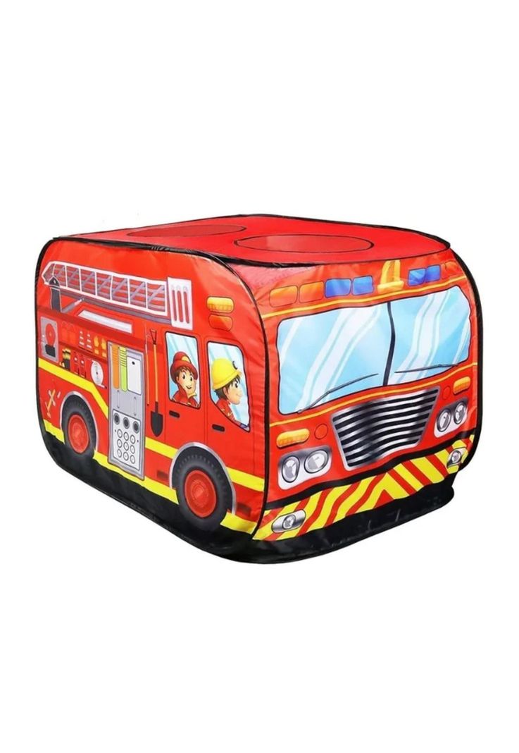 Carpa Armable Centro Juegos Camión Bomberos Infantil 112x72x72 CM-1