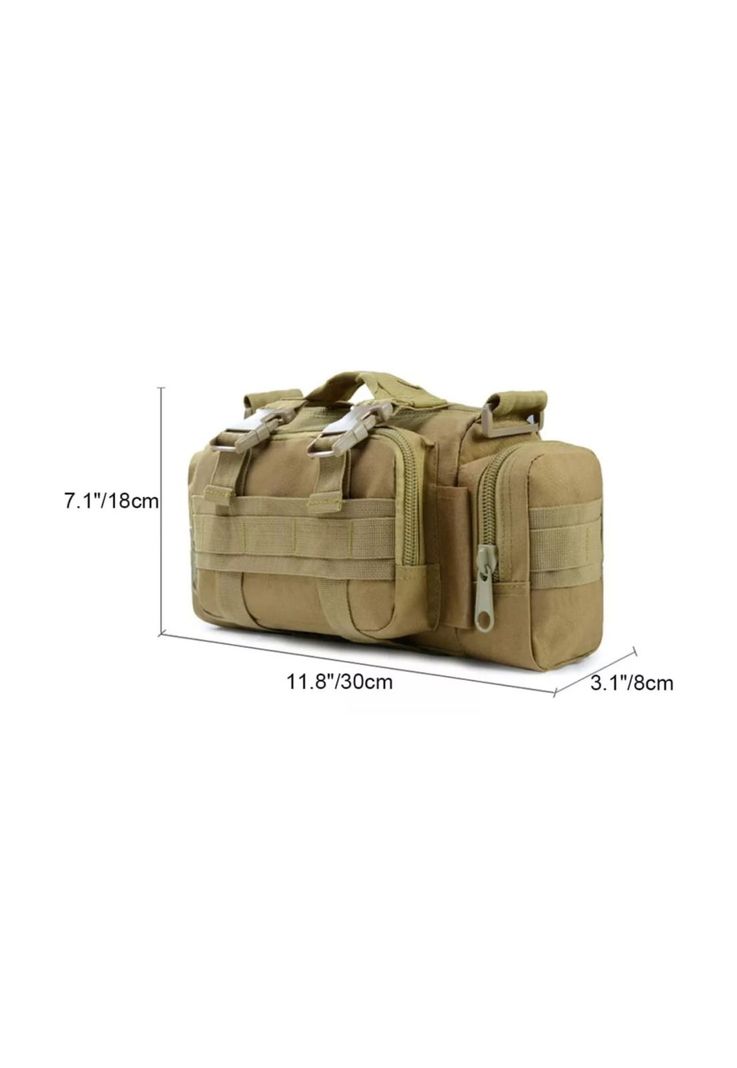 Bolso Banano Militar Táctico Ajustable Tela Liso 30x18x8 CM-2