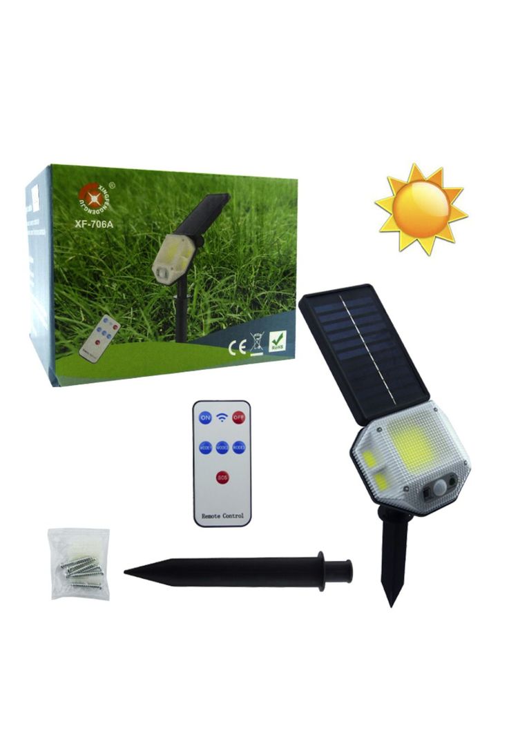 Estaca LED Solar COB PVC Sensor Control Remoto-3