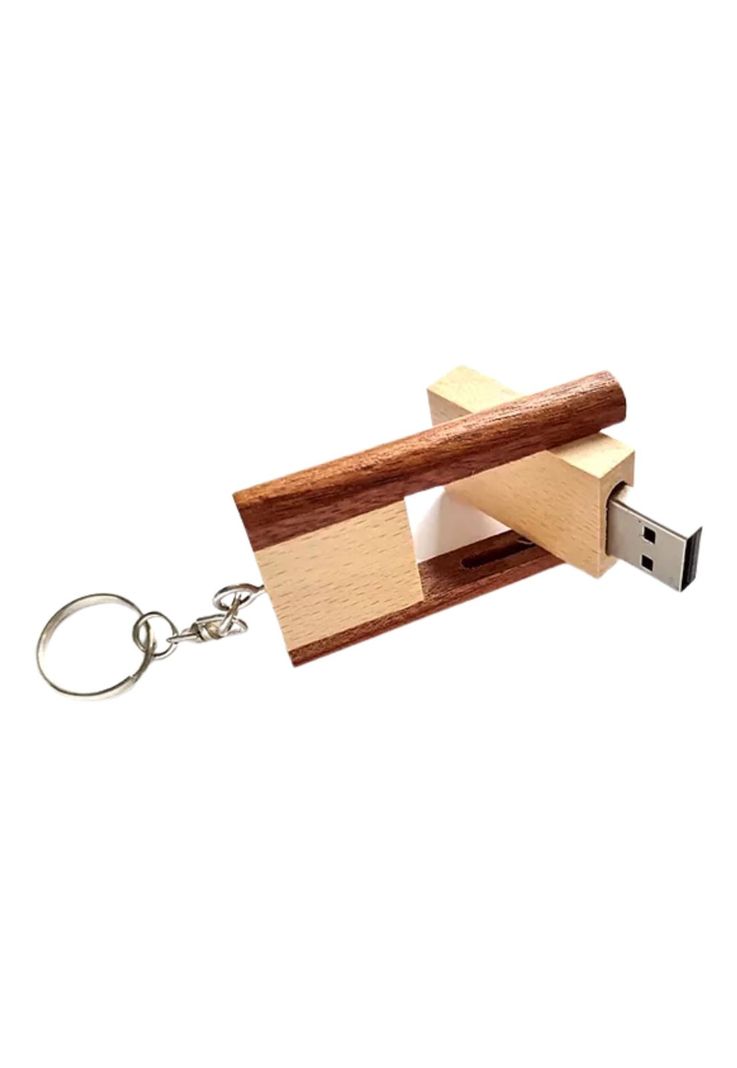 Pendrive Plegable Madera Llavero 16 GB-1