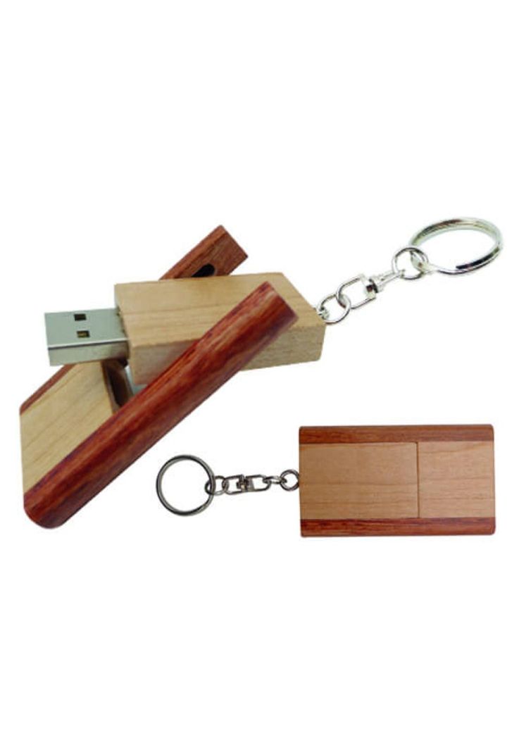 Pendrive Plegable Madera Llavero 16 GB-2