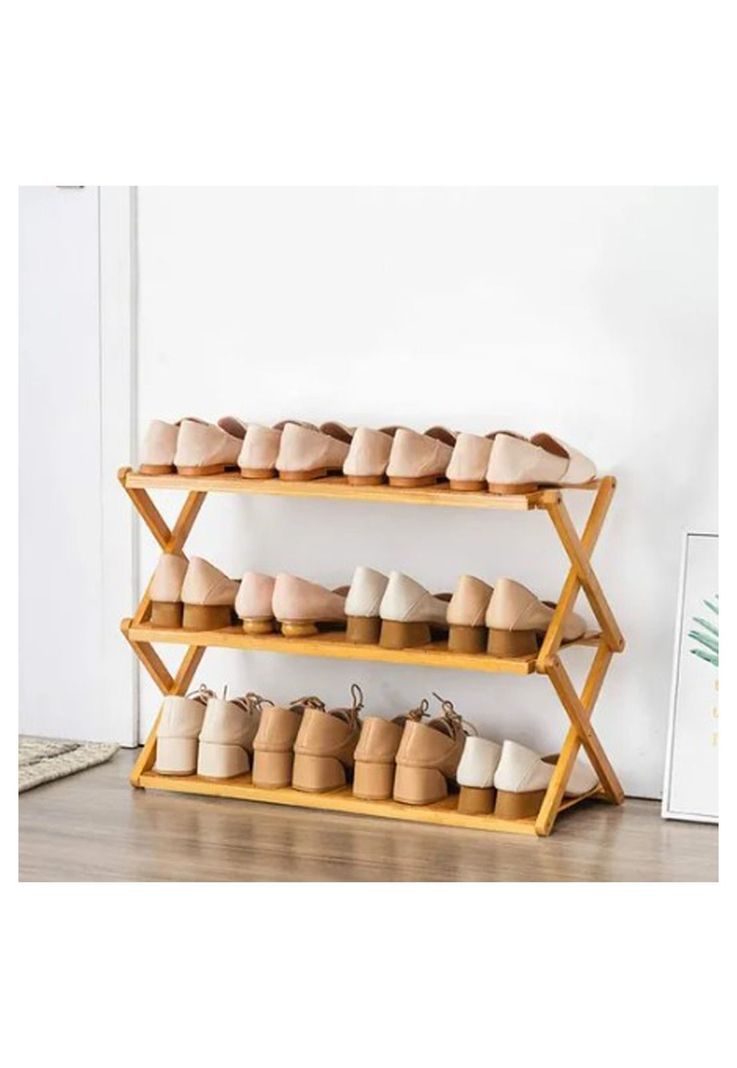 Zapatero Organizador Madera 3 Niveles 49x46x26 CM Café-5