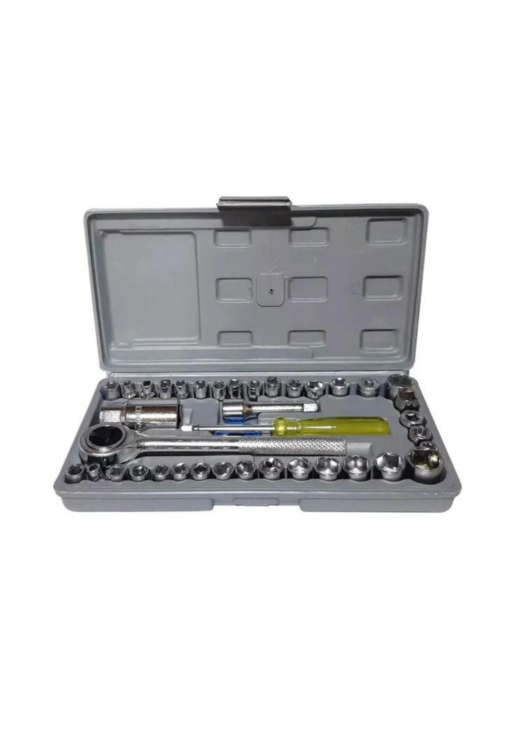 Set Caja Juego Dados 40 Piezas 1/4-3/8 Chicharra Auto-0