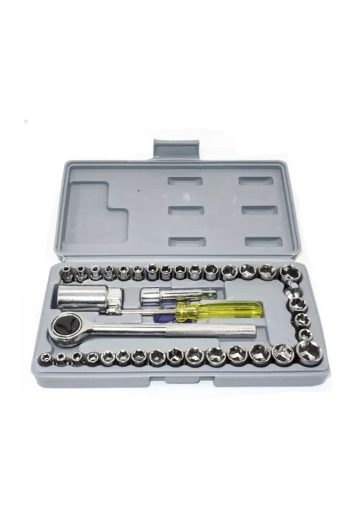 Set Caja Juego Dados 40 Piezas 1/4-3/8 Chicharra Auto-1