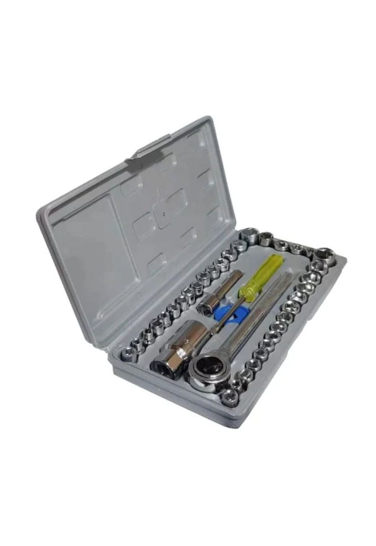 Set Caja Juego Dados 40 Piezas 1/4-3/8 Chicharra Auto-2