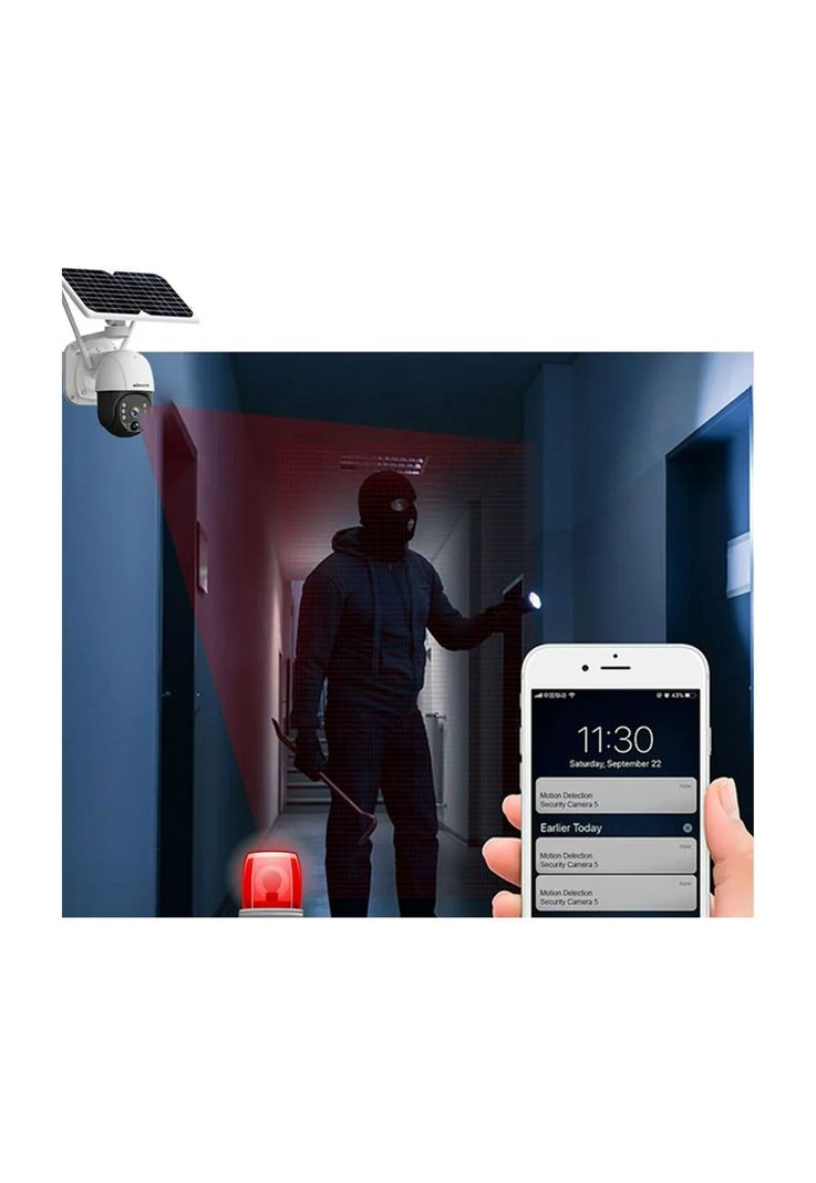 Cámara Seguridad Solar Visión Nocturna LED IP66-4