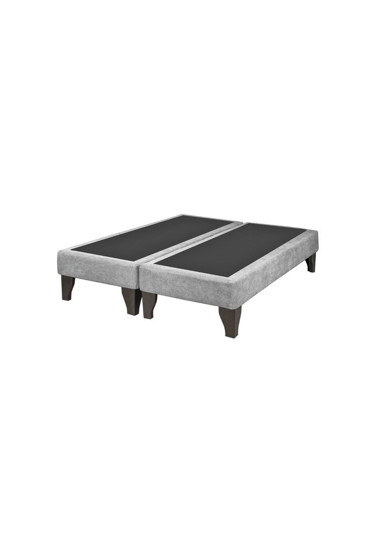 Base Dividida Cama Europea 2 Plazas 150x200 CM Gris Claro Felpa-0
