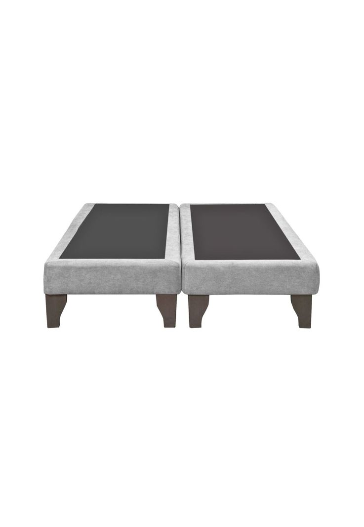 Base Dividida Cama Europea 2 Plazas 150x200 CM Gris Claro Felpa-1