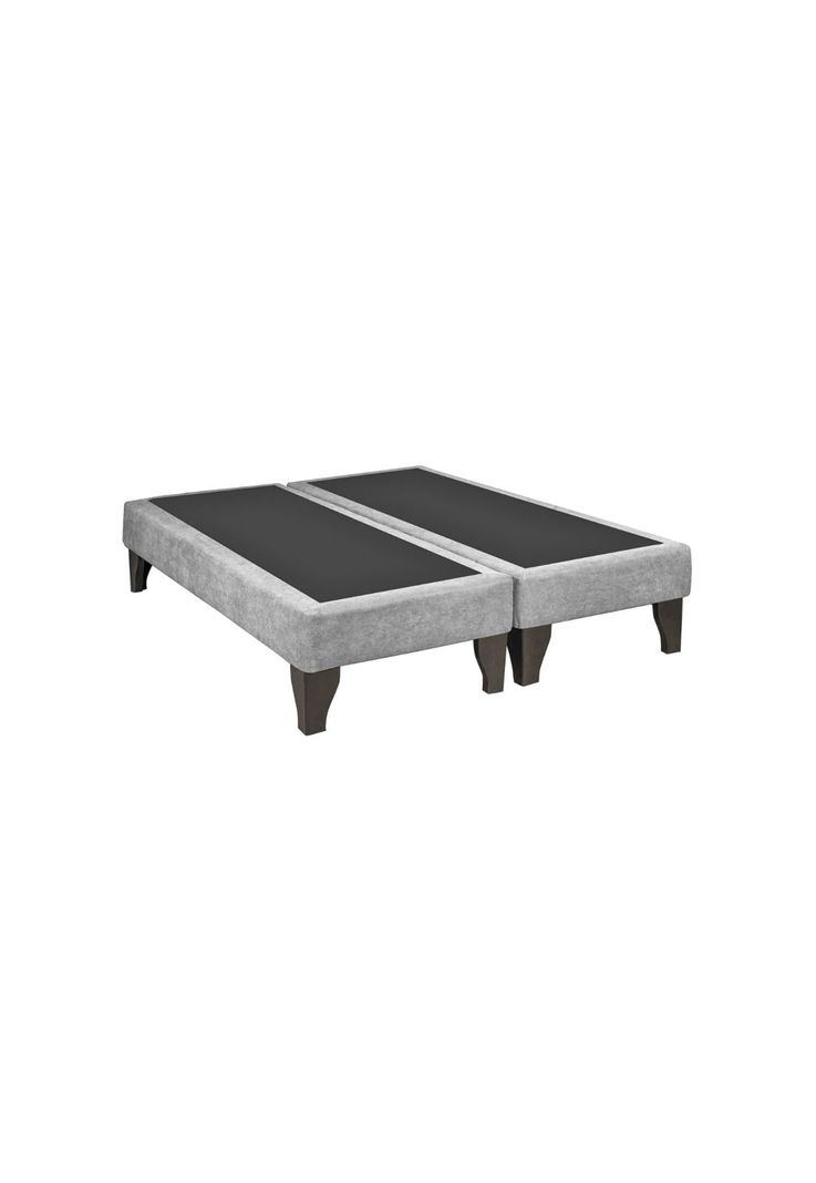 Base Dividida Cama Europea 2 Plazas 150x200 CM Gris Claro Felpa-2
