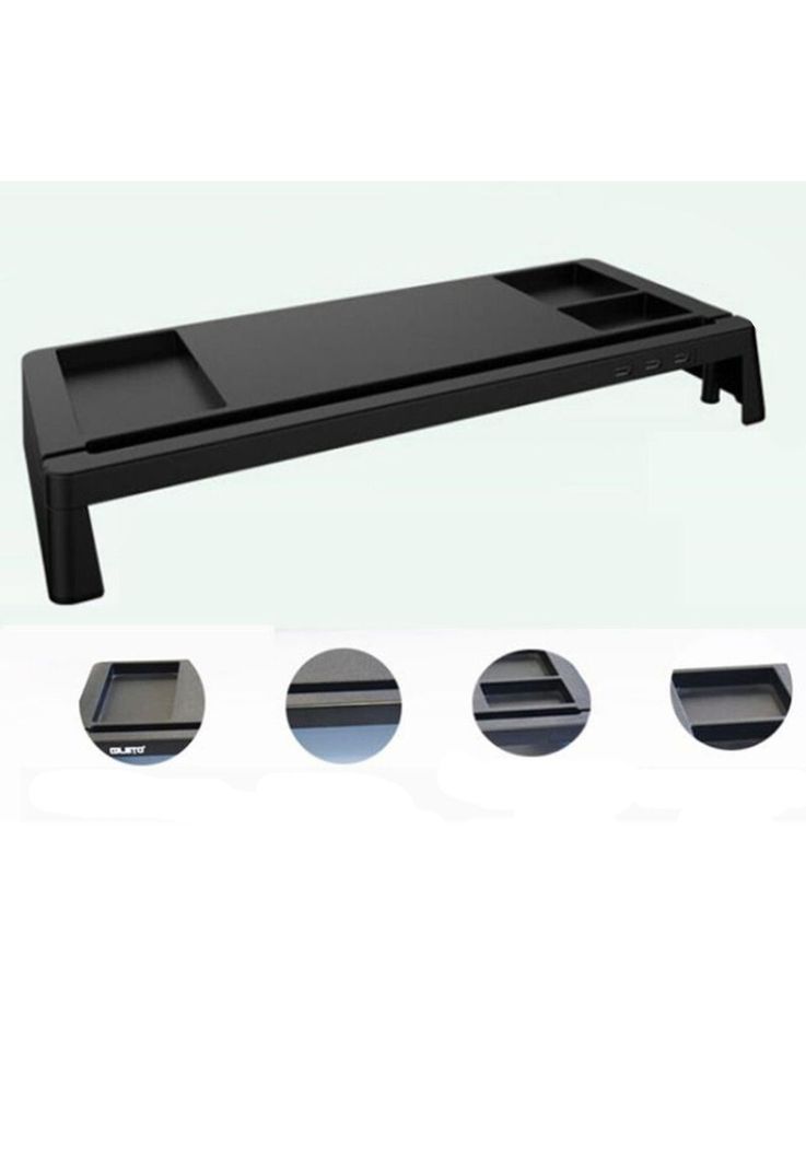 Mesa Organizador Escritorio Base Monitor Negro-3