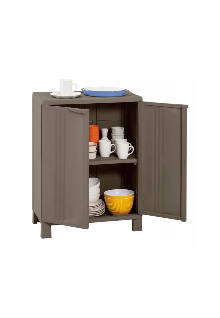 Armario Estante Mediano Plástico 6.5x39x91 CM Café-2
