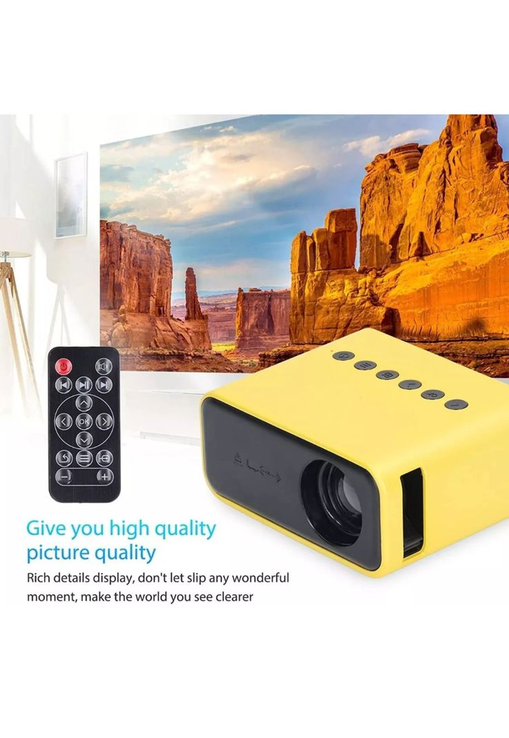 Mini Proyector Led Videos Yt500 Usb Amarillo-4