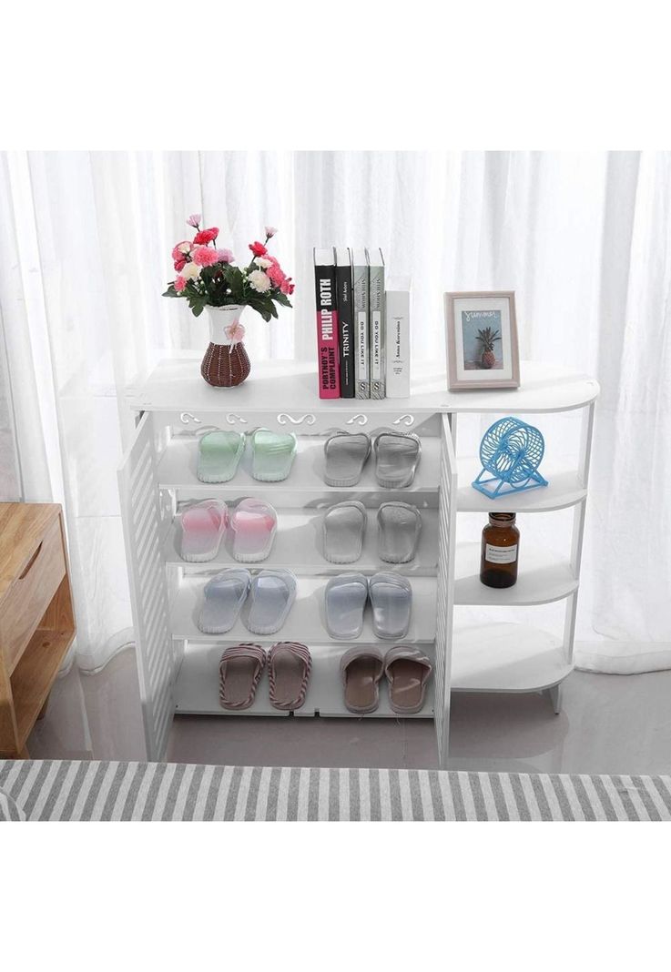 Mueble Zapatero Organizador Hogar 4 Niveles Blanco-5