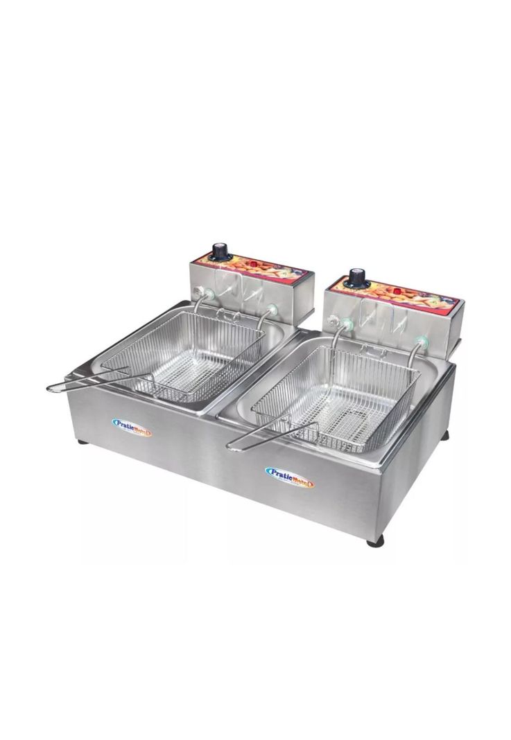 Freidora Eléctrica Industrial 2 Canastos Acero Inoxidable 10 Litros 220V-0
