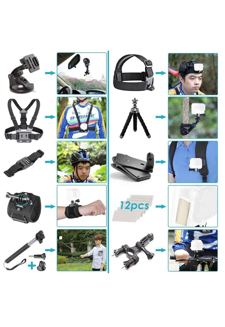Kit 51 Accesorios Cámara Deportiva GoPro Estuche-1